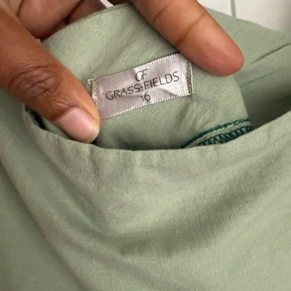 Green Sleeveless Assymetrical Dress sz 16 - Picture 6 of 8